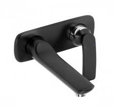 Смеситель Kludi Balance 522468775 для раковины настенный, излив 18.5 см, черный матовый