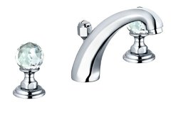 Смеситель Kludi Adlon 5104305G5 для раковины DN 15, на 3 отверстия, высокий излив, ручки хрусталь, цвет хром
