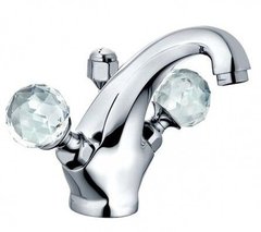 Смеситель Kludi Adlon 5101005G5 для раковины DN 15, ручки хрусталь, цвет хром