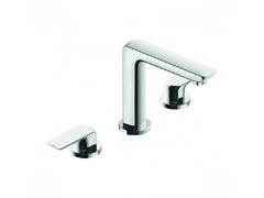 Смеситель Kludi Ameo 413930575 для раковины на 3 отверстия, рычаги плоские
