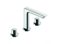 Смеситель Kludi Ameo 413930530 для раковины на 3 отверстия, ручки закругленные