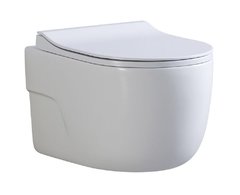 Унитаз подвесной Art&Max Verona AM012CHRT/SC, безободковый, с вихревым смывом TORNADO, сиденье микролифт, белый