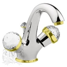 Смеситель Migliore Axo Swarovski 18500 для раковины - хром/золото