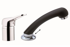 Смеситель Remer Kiss K66 для парикмахерских, с гигиенической лейкой, хром, черный