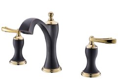 Смеситель Timo Unari 7511/04F для раковины, чёрный матовый/золото