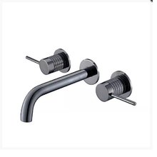 Смеситель Vincea Groove VBFW-4G1GM для раковины, воронёная сталь, gunmetal