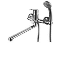 Смеситель Lemark Partner LM6551C универсальный для ванны и душа с плоским поворотным изливом 300 мм