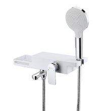 Смеситель Lemark Unibox LM6914CW для ванны и душа с гарнитуром и мыльницей, белый, хром