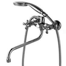 Смеситель для ванны и душа Lemark Flora LM0151C, с душевым гарнитуром, хром