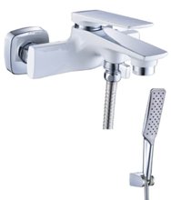 Смеситель для ванны Lemark Allegro LM5914CW с коротким изливом, хром/белый