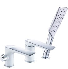 Смеситель для ванны Lemark Allegro LM5945CW с аксессуарами, хром/белый