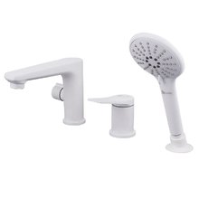 Смеситель Lemark Bronx LM3745MW, на борт ванны, белый матовый