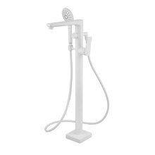 Смеситель напольный Lemark Bronx LM3744MW, для ванны, с душевым гарнитуром, белый матовый