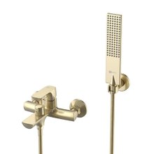 Смеситель для ванны и душа Lemark Ursus LM7214BG, с душевым гарнитуром, золото брашированное