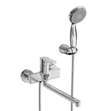 Смеситель Lemark Aura LM0651CH, для ванны и душа, с душевым гарнитуром, хром