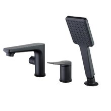 Смеситель Lemark Bronx LM3745BL, на борт ванны, черный