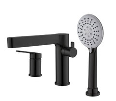 Смеситель на борт ванны BelBagno Delta DEL-BVD3-NERO, черный матовый