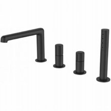 Смеситель на борт ванны BelBagno Uno, цвет черный матовый, UNO-BVD4-NERO