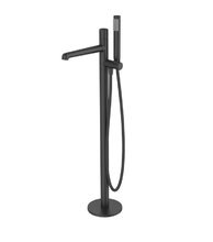 Смеситель для ванны и душа BelBagno Uno, напольный, черный матовый, UNO-FMT-NERO