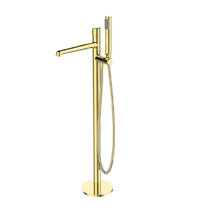 Смеситель для ванны и душа BelBagno Uno, напольный, золото, UNO-FMT-ORO