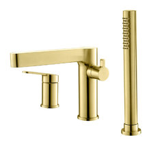 Смеситель на борт ванны BelBagno Delta DEL-BVD3-BORO, брашированное золото