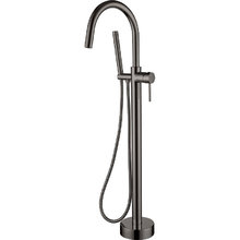 Смеситель Boheme Uno для ванны и душа, напольный, с душевым гарнитуром, PVD покрытие, вороненая сталь, gunmetal, 469-GM