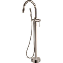 Смеситель Boheme Uno для ванны и душа, напольный, с душевым гарнитуром, PVD покрытие, цвет никель, 469-NB