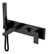 Смеситель для душа и ванны Boheme Qubic 474-2-B, с душевым гарнитуром, цвет Matt Black