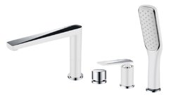 Смеситель Boheme Venturo 370-W для ванны на 4 отверстия, белый, хром