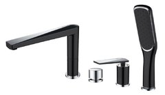 Смеситель Boheme Venturo 370-B для ванны на 4 отверстия, черный, хром