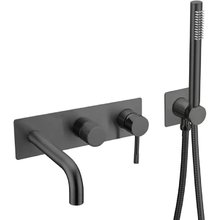 Смеситель для ванны и душа Boheme Uno 464-3-B, черный