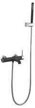 Смеситель для ванны и душа Boheme Uno, с душевым гарнитуром, черный/хром, 463-BCR