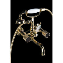 Смеситель Boheme Royal Crystal для ванны и душа, с душевым гарнитуром, цвет золото, с черными кристаллами, 293-Royal/CRST black