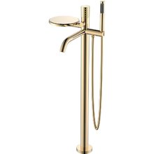 Смеситель Boheme Stick 129-GG для ванны и душа, с душевым гарнитуром, gold diamond gold