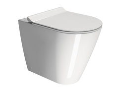 Приставной унитаз GSI Kube X 941011, безободковый, белый глянцевый