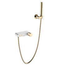 Смеситель Boheme Stick 123-WG.2 для ванны и душа, с душевым гарнитуром, White touch gold