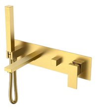 Смеситель для душа и ванны Boheme Qubic 474-2-MG, с душевым гарнитуром, цвет Matt Gold