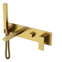 Смеситель для душа и ванны Boheme Qubic 474-2-BR, с душевым гарнитуром, цвет Bronze