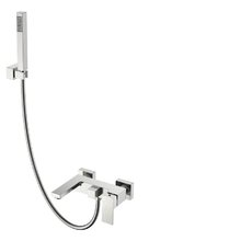 Смеситель для ванны и душа Boheme Qubic 473-NB, цвет Brushed Nickel
