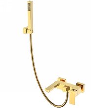 Смеситель для ванны и душа Boheme Qubic 473-G, цвет Shinny Gold