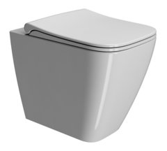 Приставной безободковый унитаз GSI Nubes 961011, белый