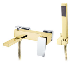 Смеситель Boheme Q для ванны, с душевым гарнитуром, золото, хром, 143-GCR.2