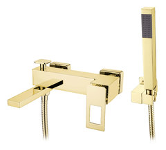 Смеситель Boheme Q для ванны, с душевым гарнитуром, золото, 143-GG