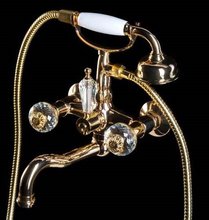 Смеситель Boheme Flora 293-FL для ванны, с душевым гарнитуром, золото