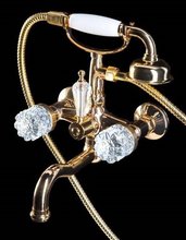 Смеситель Boheme Crystal 293-CRST для ванны, с душевым гарнитуром, золото