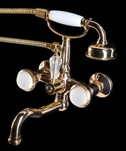 Смеситель Boheme Satine 293-ST для ванны, с душевым гарнитуром, золото