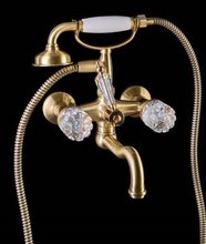 Смеситель Boheme Crystal 313-CRST для ванны, с душевым гарнитуром, бронза
