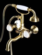 Смеситель Boheme Satine 313-ST для ванны, с душевым гарнитуром, бронза