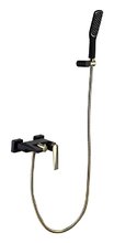 Смеситель Boheme Venturo 383-B для ванны, с душевым гарнитуром, черный, золото