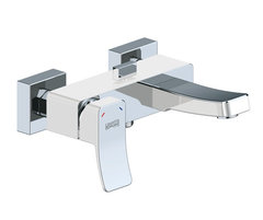 Смеситель WasserKRAFT ALLER 1061W для ванны и душа с коротким изливом, белый/хром